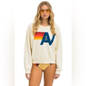 AVIATOR NATION Logo Sweatshirt in White L
